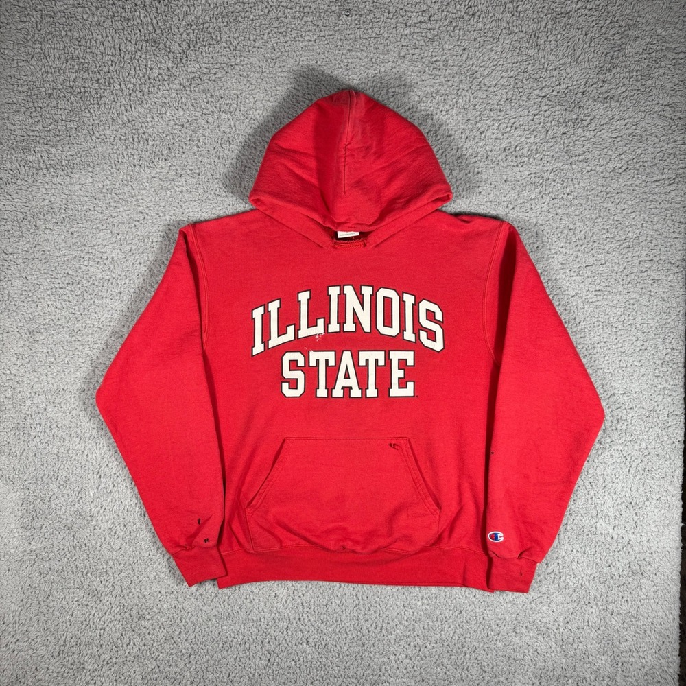 Champion Illinois State Hoodie Size Medium Redbirds Collegiate Sweatshirt